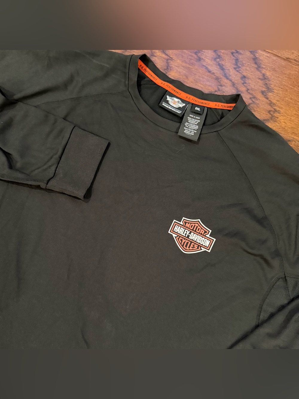Harley Davidson Men’s H-D Performance Black Long Sleeve Shirt 2XL